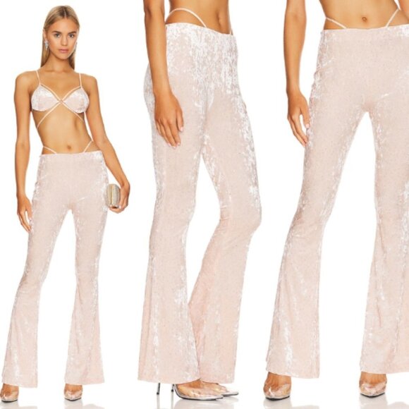 New! h:ours Janella Pant pink salmon color with sequins nwt  30735 - Picture 2 of 10